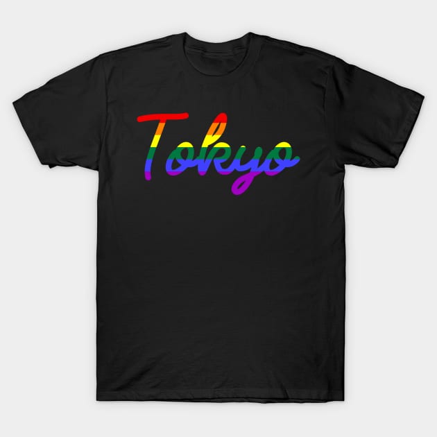Tokyo Pride LGBTQ Rainbow Flag T-Shirt by Scar